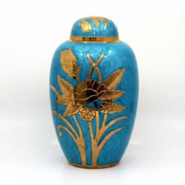 Painted Blue & Gold Flowers